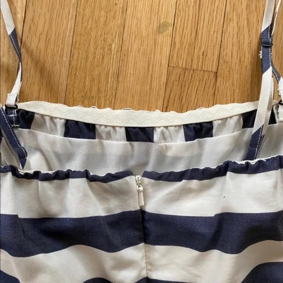 Outback Red Nautical Strapless Chevron Stripe Navy & White Dress Size S - Picture 8 of 10